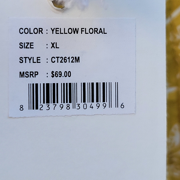 Jennifer & Grace Mustard Floral Ruffle Top Size XL - Picture 6 of 10